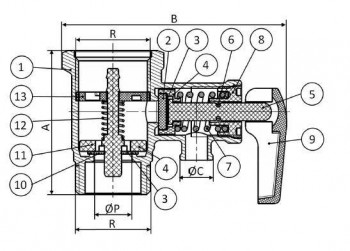 VALVULA SEGURIDAD PARA TERMO ACS Y RETENCION 3194 1/2 3194 04