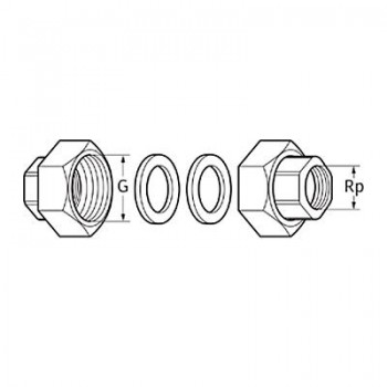 RACORES DE CONEXION Diam.nominal(G)11/2 Conex.tubería  (Rp)1