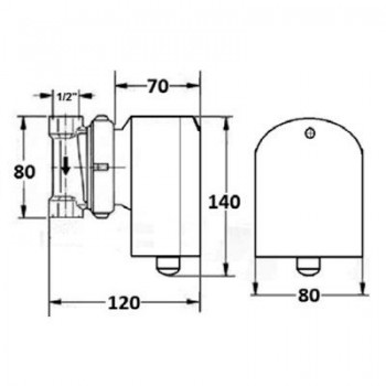BOMBA SANITARIA GUT SAN 15 / 10 G  28W  0,7 m3/h max. 1/2H