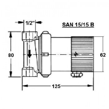BOMBA SANITARIA GUT SAN 15 / 15 B  9W 230V 950 l/h 1/2H