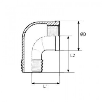 CODO ROSCADO 90º MACHO HEMBRA 1/2 INOXIDABLE 316 FIG 92 INOXPRES - REF UT610024