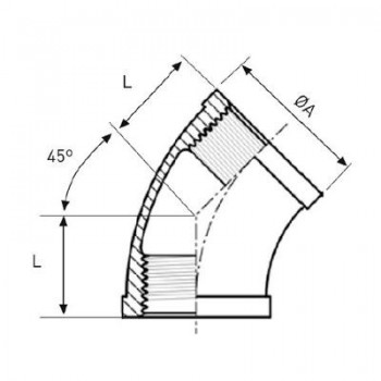 CODO ROSCADO 45º HEMBRA 1/8 INOXIDABLE 316 FIG 120 INOXPRES - REF UT610041