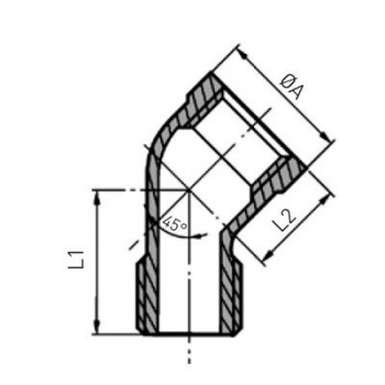 CODO ROSCADO 45º M-H INOXIDABLE 316 FIG 122 INOXPRES