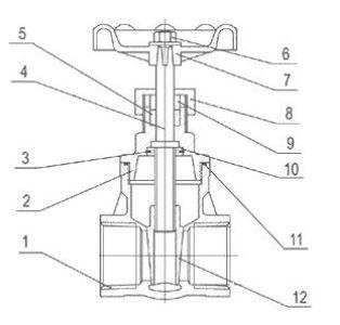 VÁLVULA DE COMPUERTA ACERO INOXIDABLE PN 16 DE 1/2 GENEBRE 222004