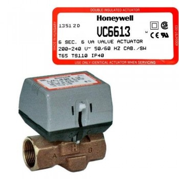 VALVULA ZONA MOTORIZADA 2 VIAS 3/4 HEMBRA SPDT CON MICRO VC6613AJ1000/U HONEYWELL